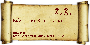 Kürthy Krisztina névjegykártya